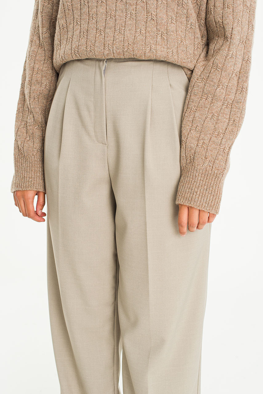 Gabriela Pintuck Trousers, Pebble