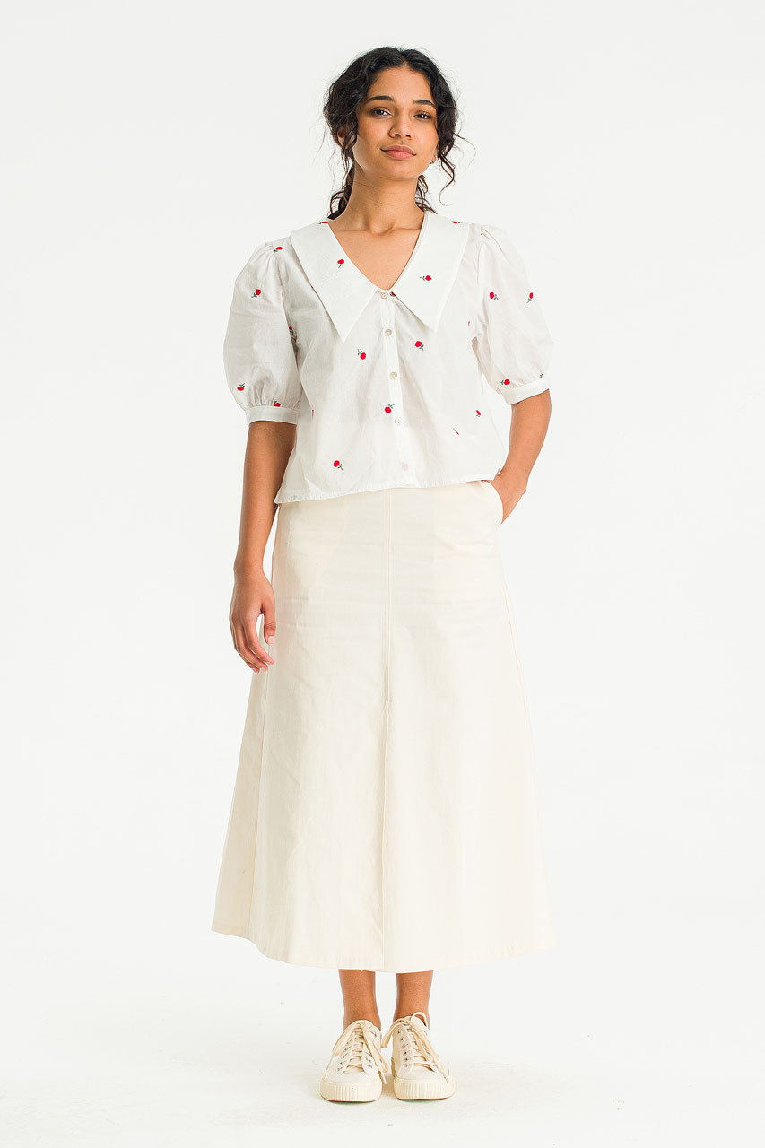 Gia Slit A Line Skirt, Cream