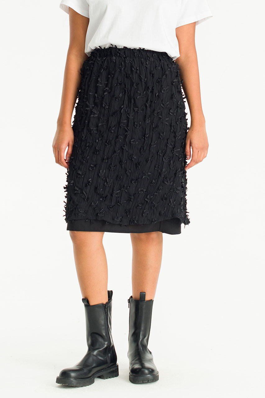 Kiara Cotton Lace Mini Skirt, Black