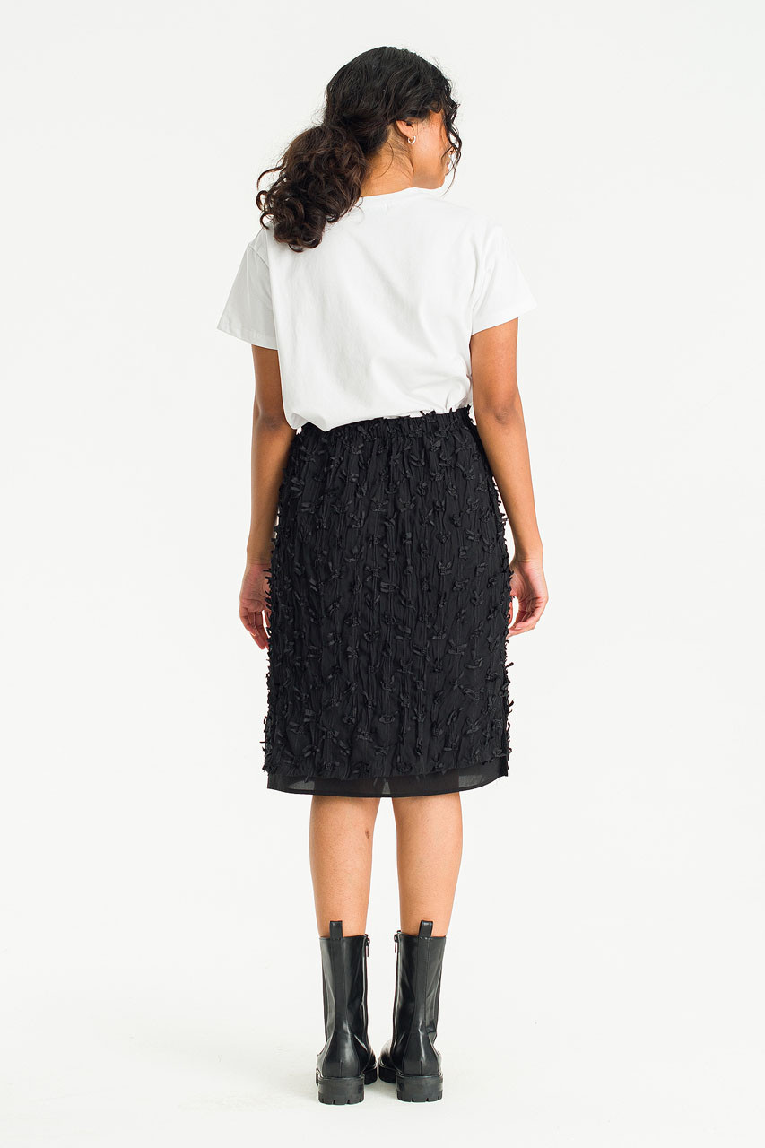 Kiara Cotton Lace Mini Skirt, Black