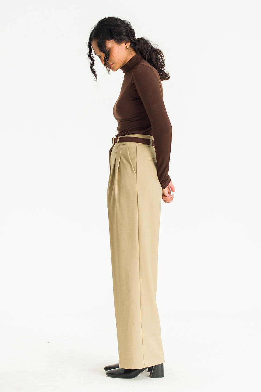 Rei High Waist Slacks, Beige