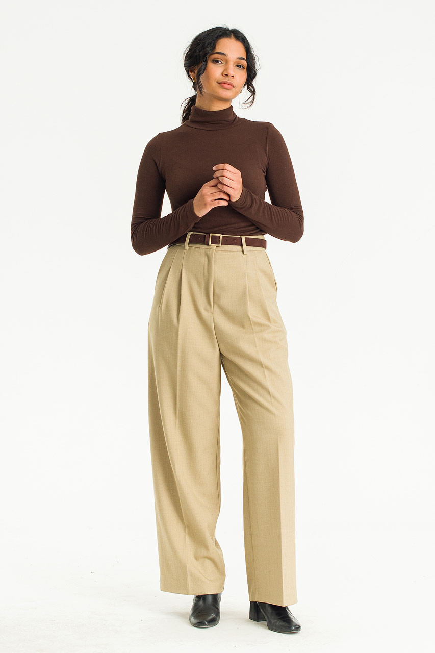Rei High Waist Slacks, Beige