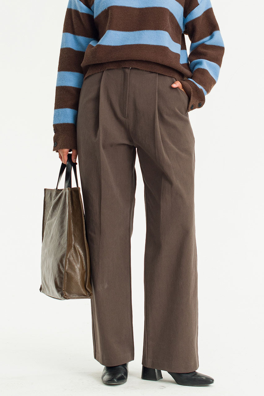 Camilli Pleated Pants, Brown