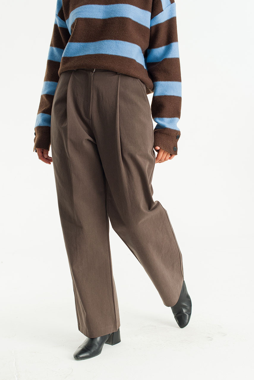 Camilli Pleated Pants, Brown