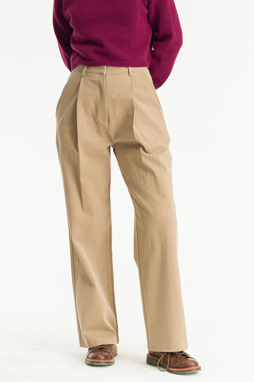 Camilli Pleated Pants, Beige