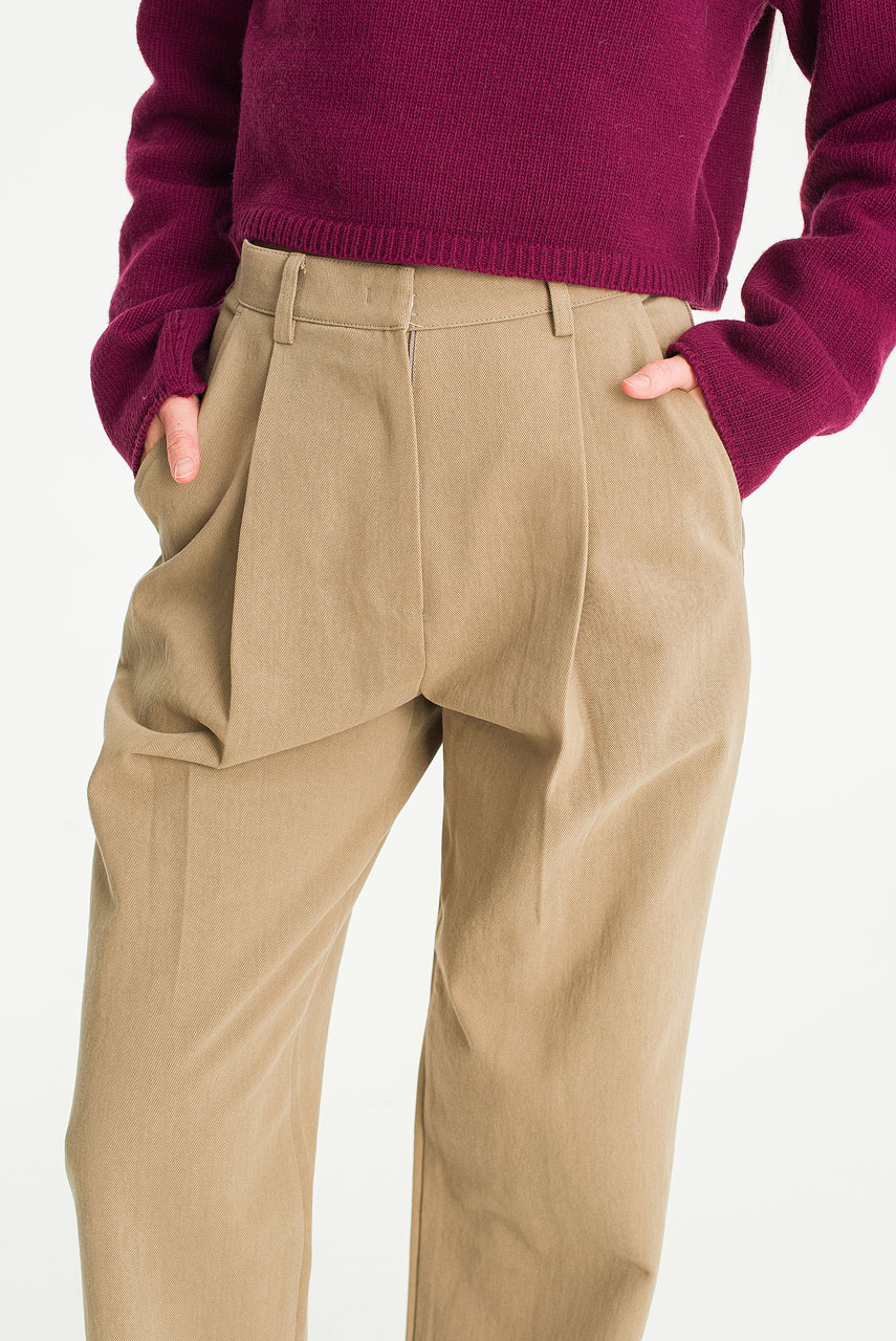 Camilli Pleated Pants, Beige