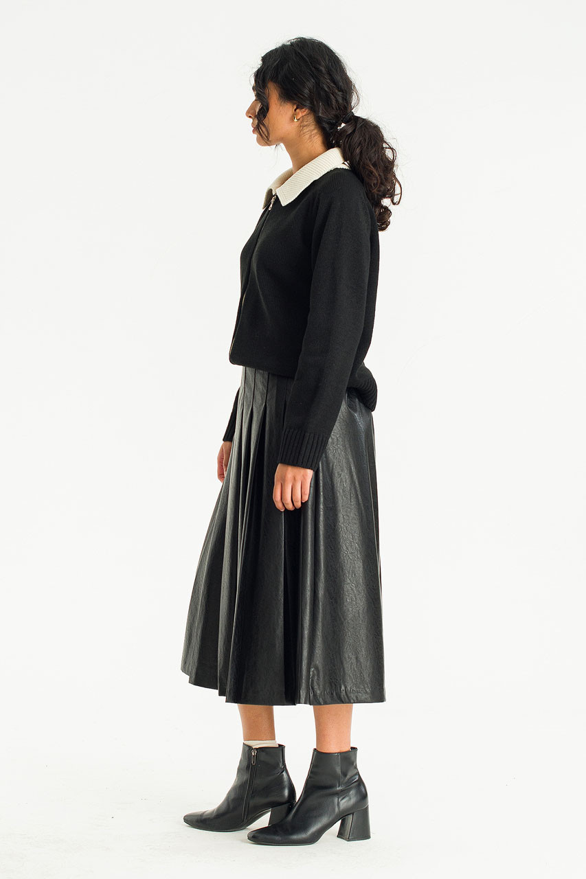 Kimmie Colour Contrast Zip Up, Black