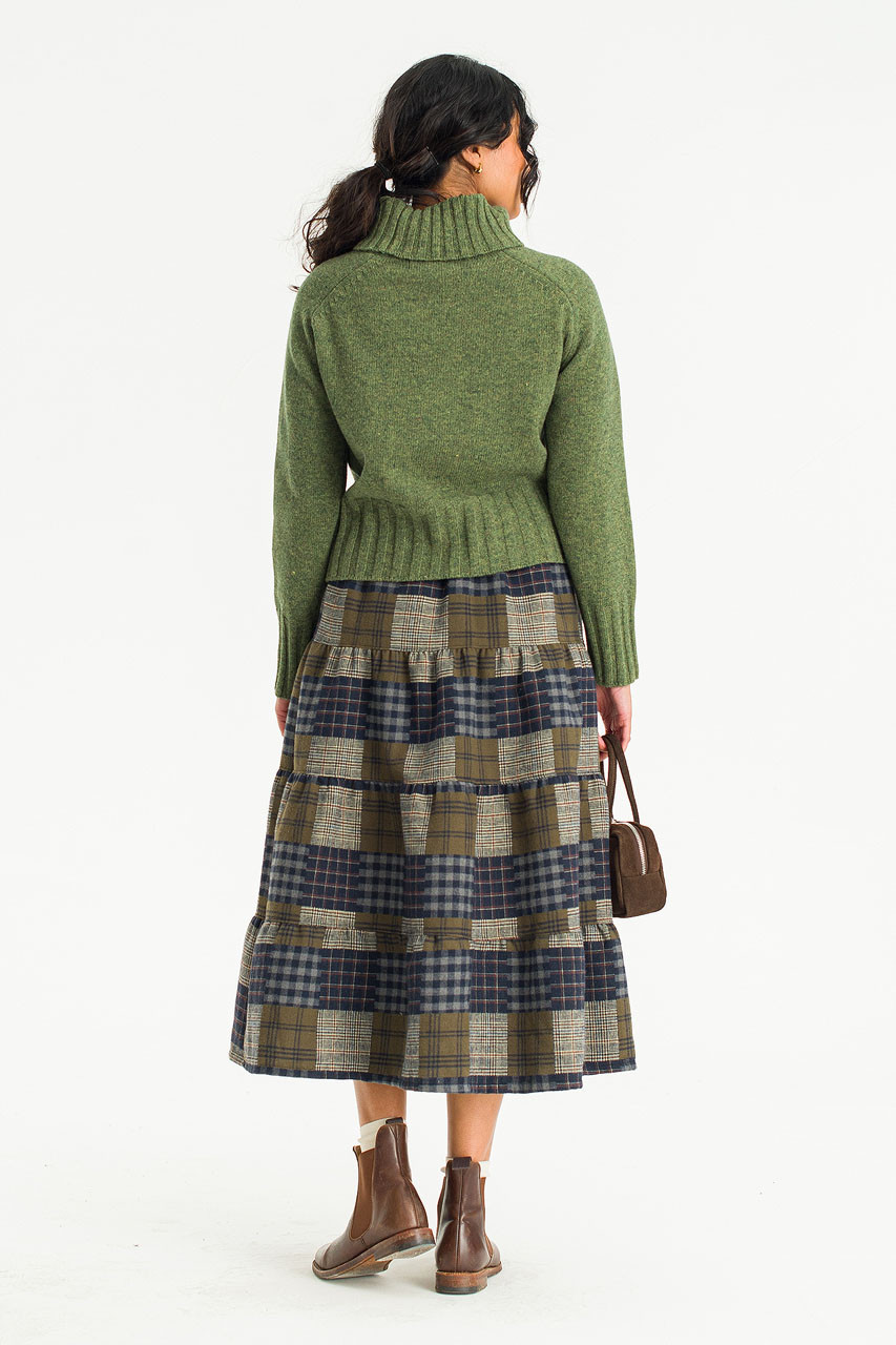 Cobi Check Patch Skirt, Khaki