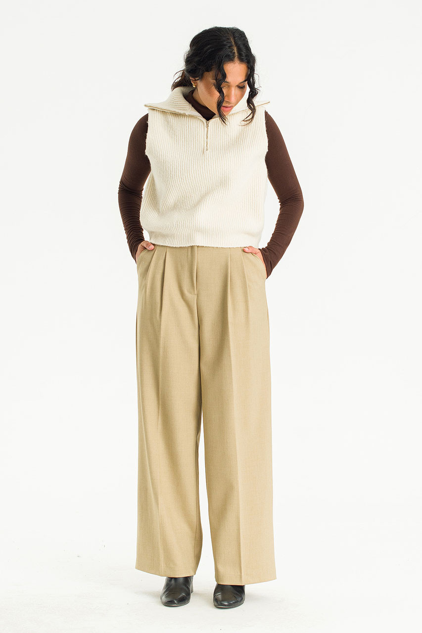 Aden Zip Up Vest, Ivory