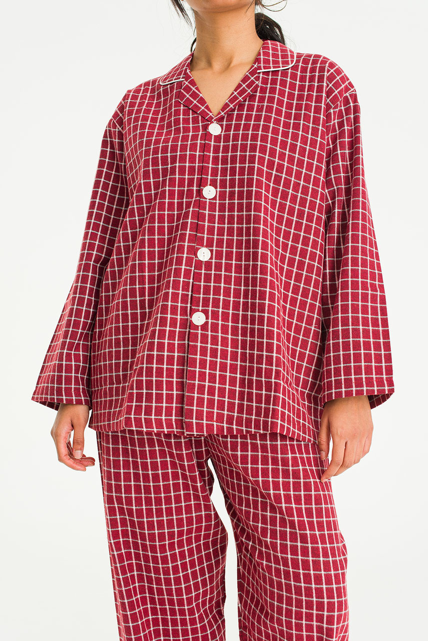 Hiro Check Pyjamas, Red