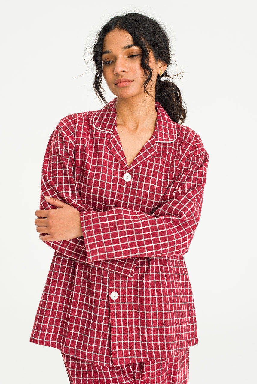 Hiro Check Pyjamas, Red