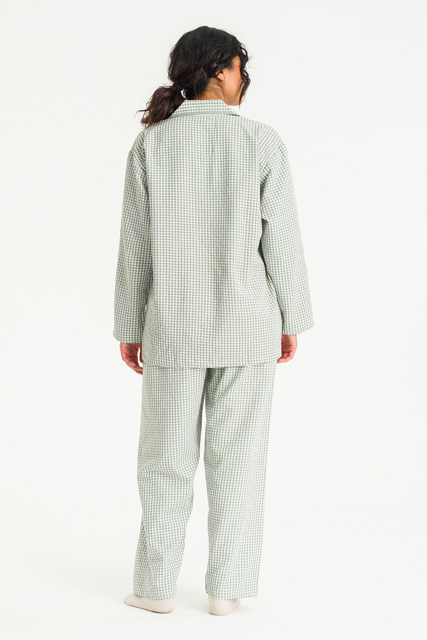 Mona Gingham Check Pyjamas, Green