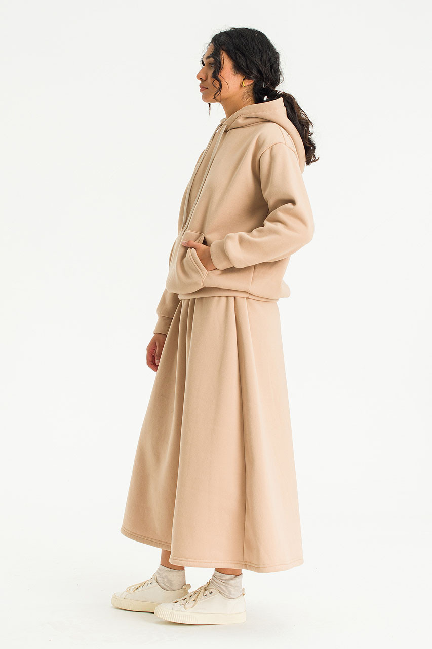 Takako Fleece Hoody & Skirt Set, Beige