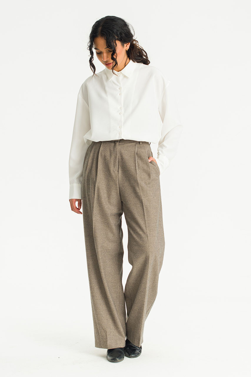 Aure Belted Slacks, Mocha