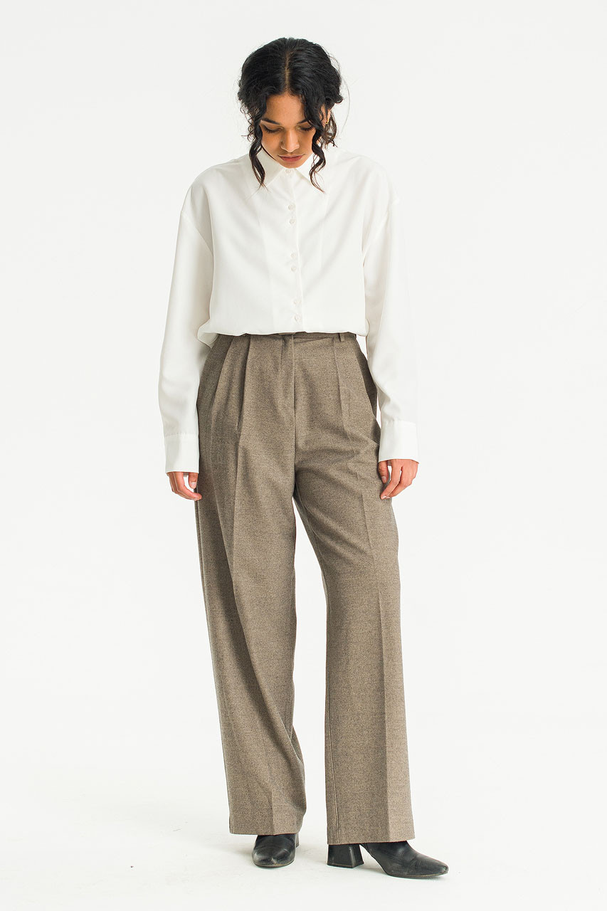 Aure Belted Slacks, Mocha