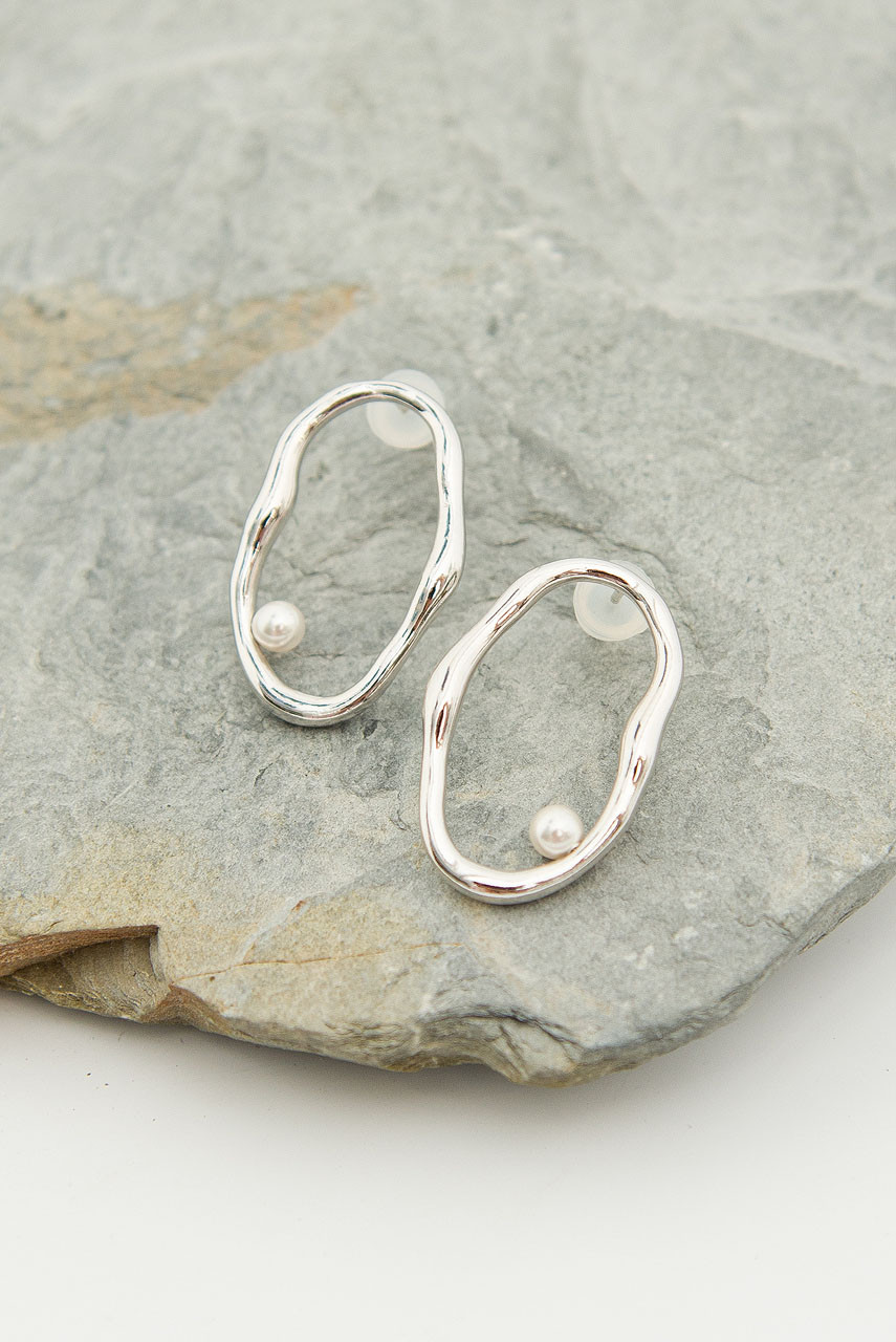 Aditi Pearl Earrings, Silver