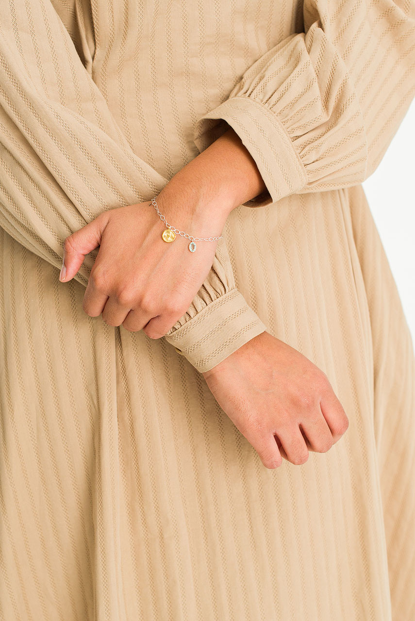 Lily Charm Bracelet, Silver