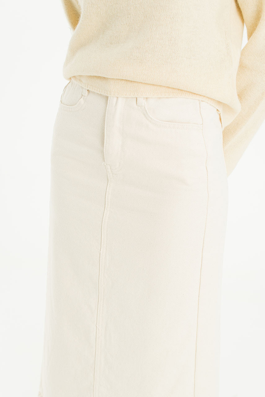 Mei A Line Cotton Skirt, Cream