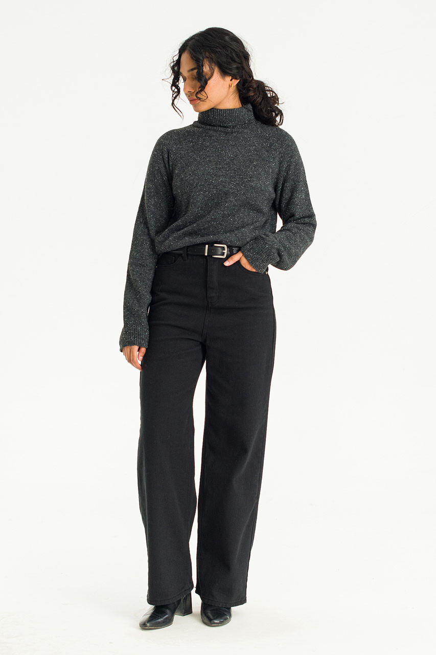 Aoi Cotton Wide Jean, Black