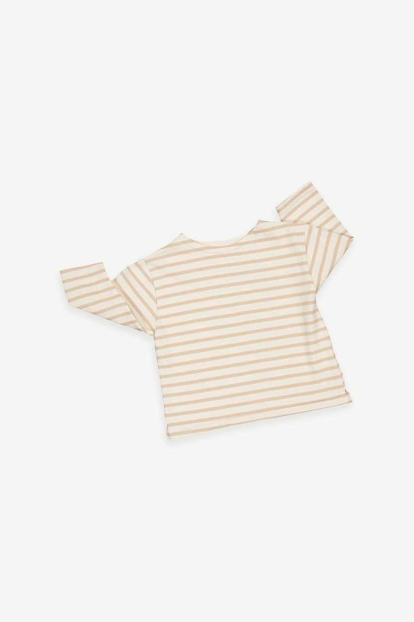 Mini Olive | Pastel Stripe Tee, Beige