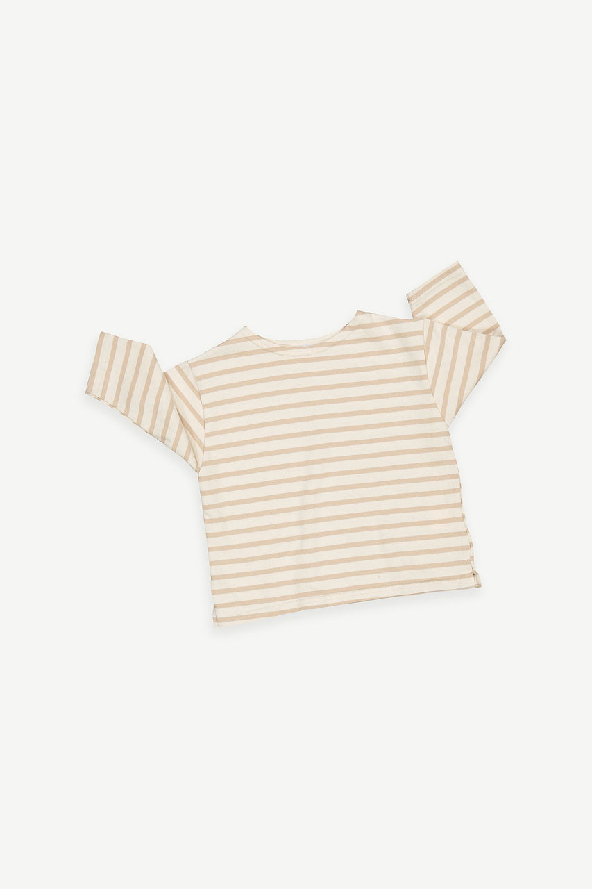 Mini Olive | Pastel Stripe Tee, Beige
