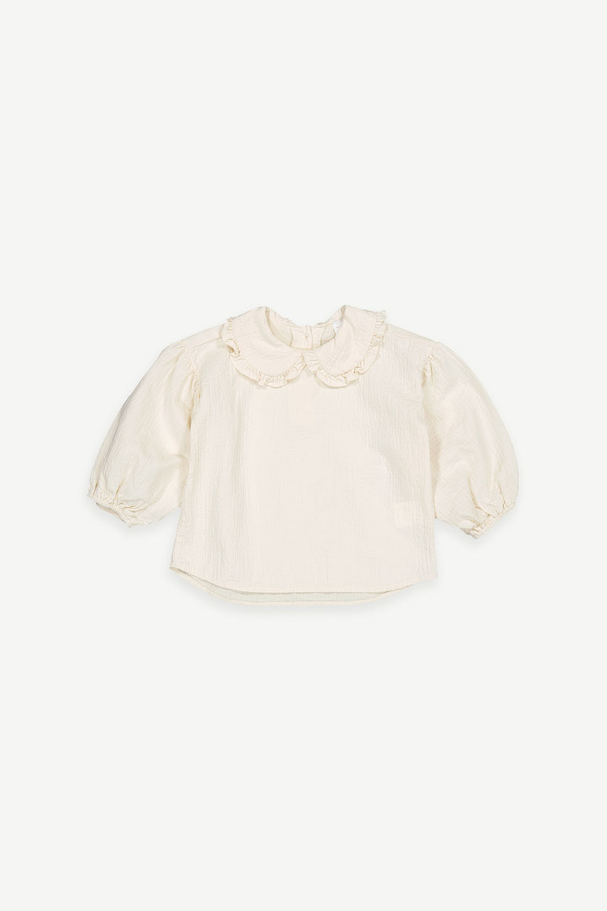 Mini Olive | Pipa Frill Collar Blouse, Ivory