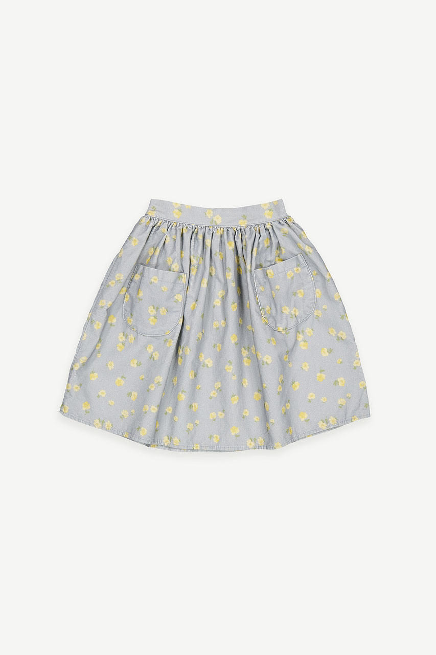 Mini Olive | Wildflower Corduroy Skirt, Blue