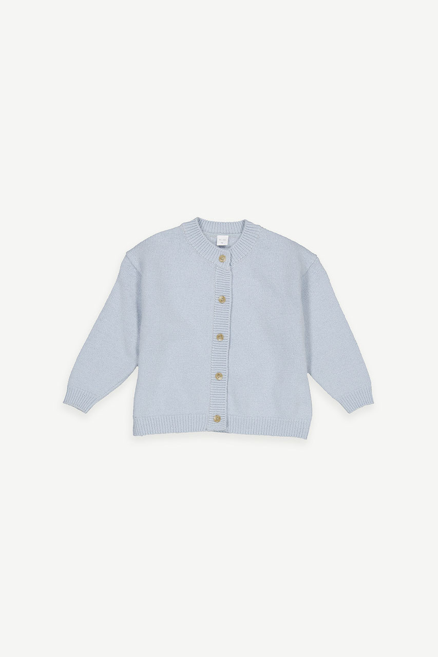 Mini Olive | Basic Wool Blend Cardigan, Blue