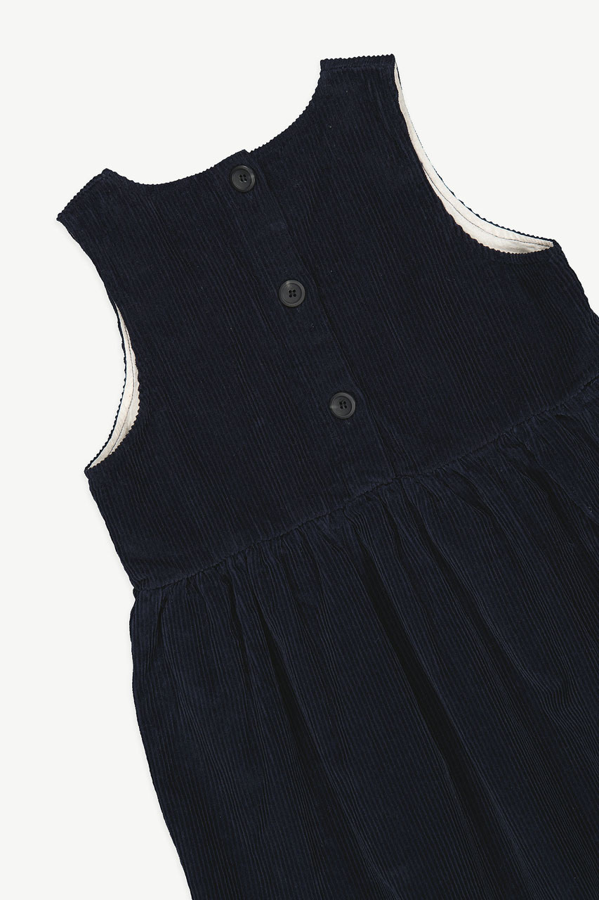 Mini Olive | Corduroy Pinafore Dress, Navy