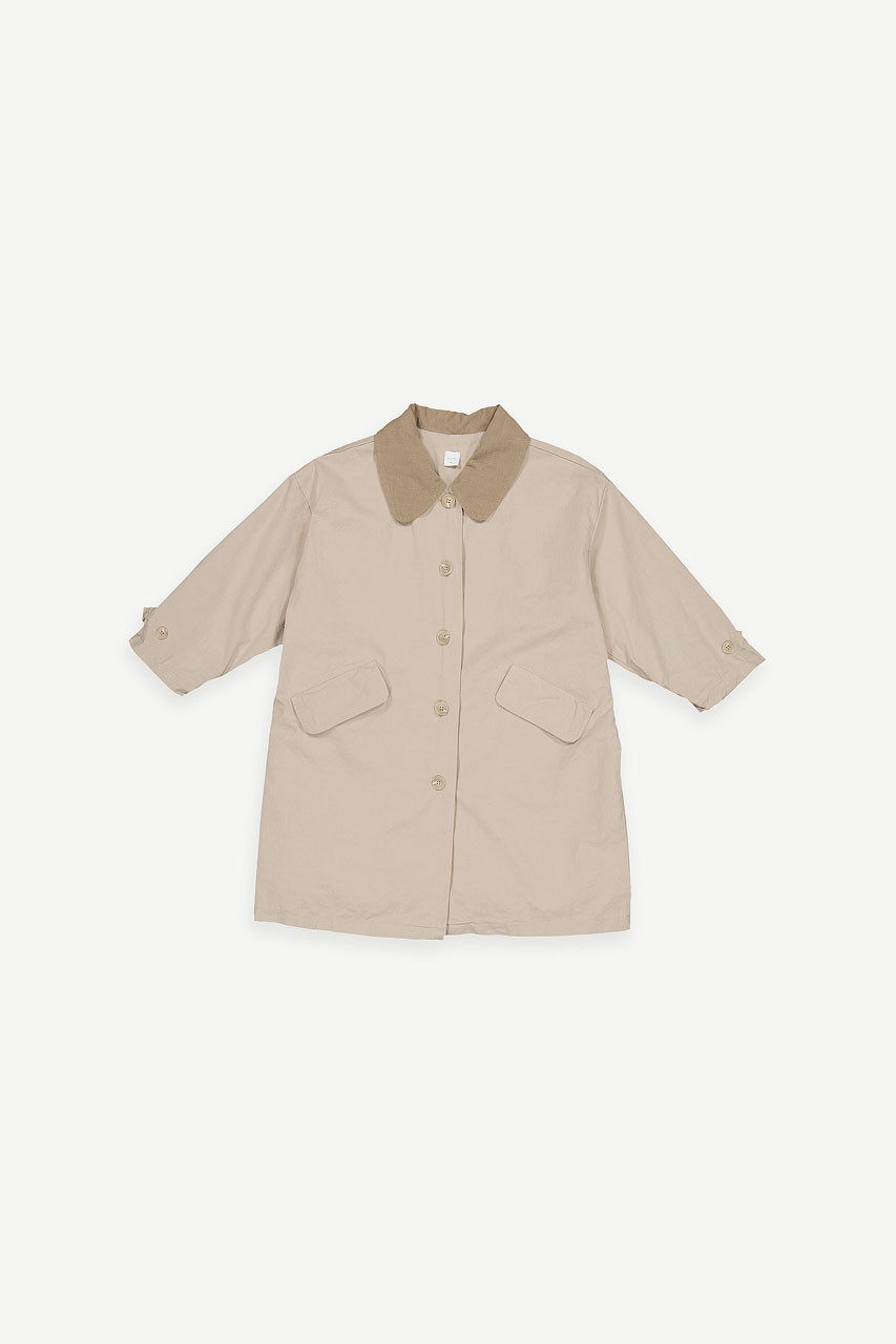 Mini Olive | Single Button Field Coat, Beige