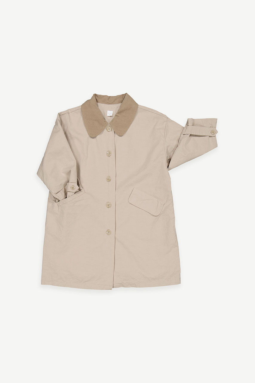 Mini Olive | Single Button Field Coat, Beige