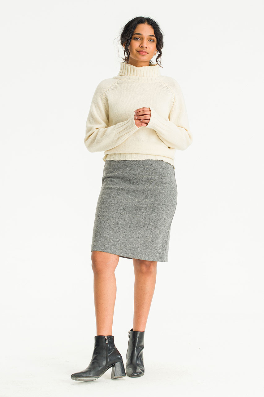 Yuna Hound Tooth Check Mini Skirt, Grey