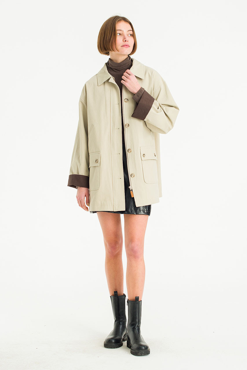 Yu Contrast Field Jacket, Beige