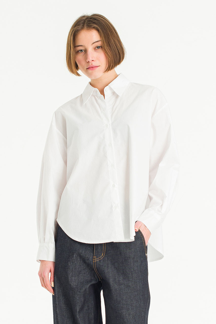 Frank Simple Cotton Shirt, Ivory