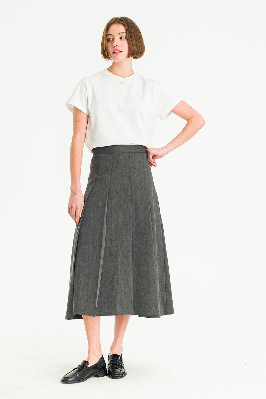 Lena Pleated Skirt, Grey