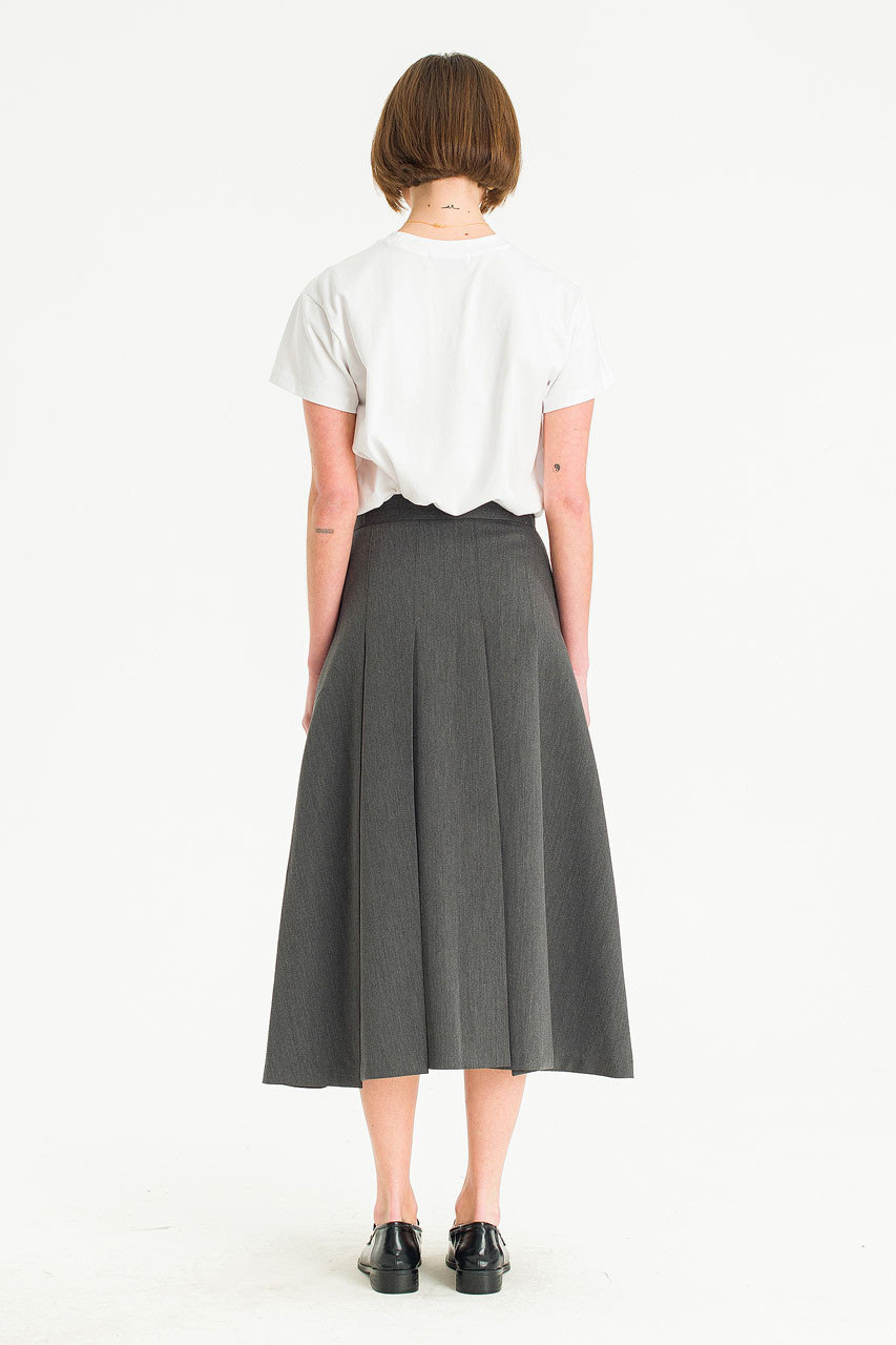 Lena Pleated Skirt, Grey