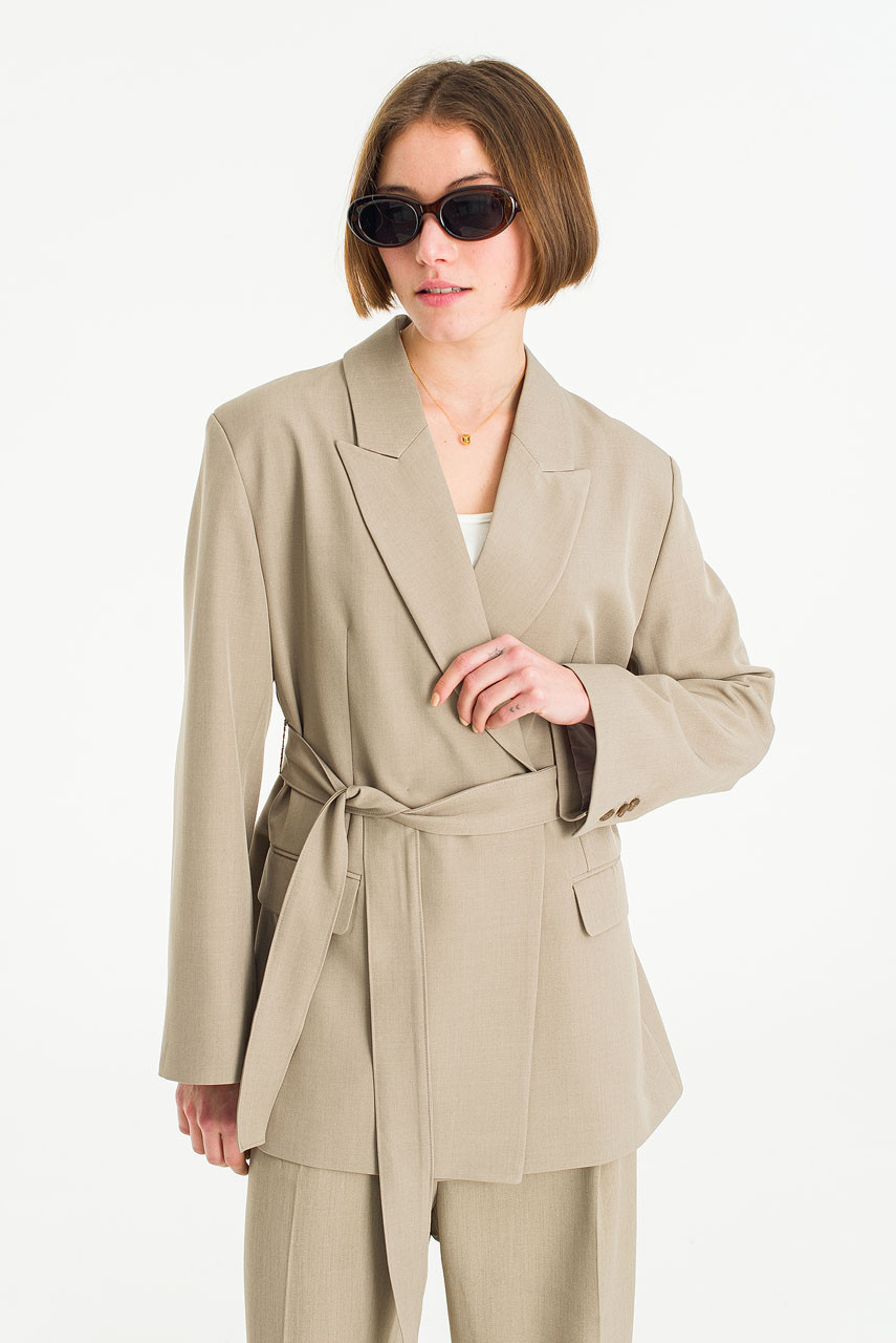 Mei Double Breasted Jacket, Beige
