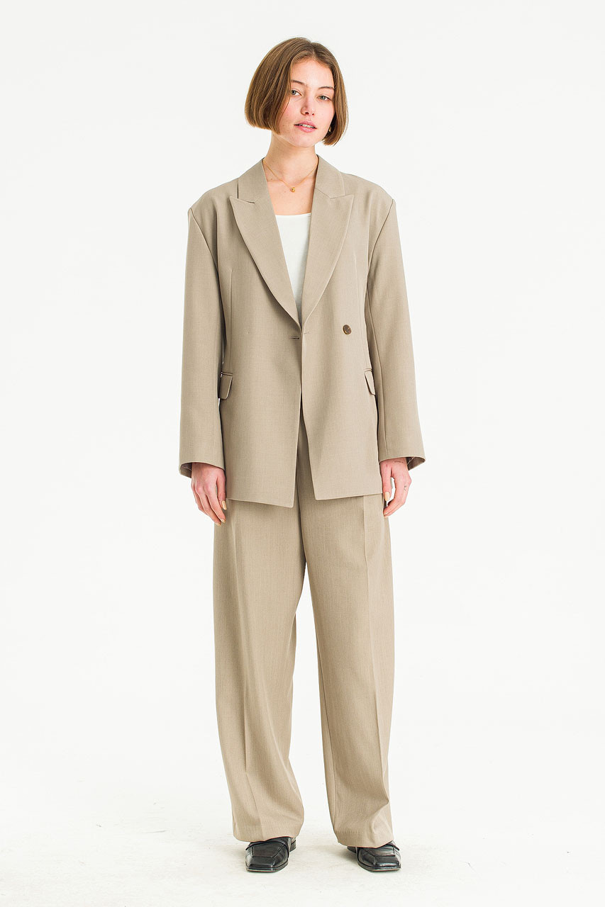 Mei Double Breasted Jacket, Beige