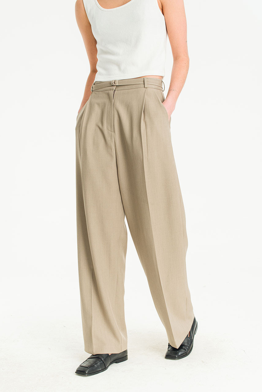 Mei Pintuck Trousers, Beige