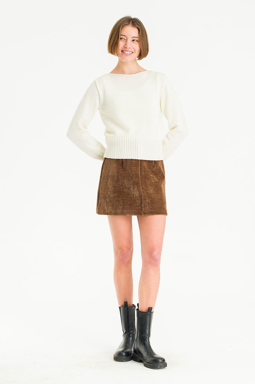 Hina Boat Neck Jumper, Ivory