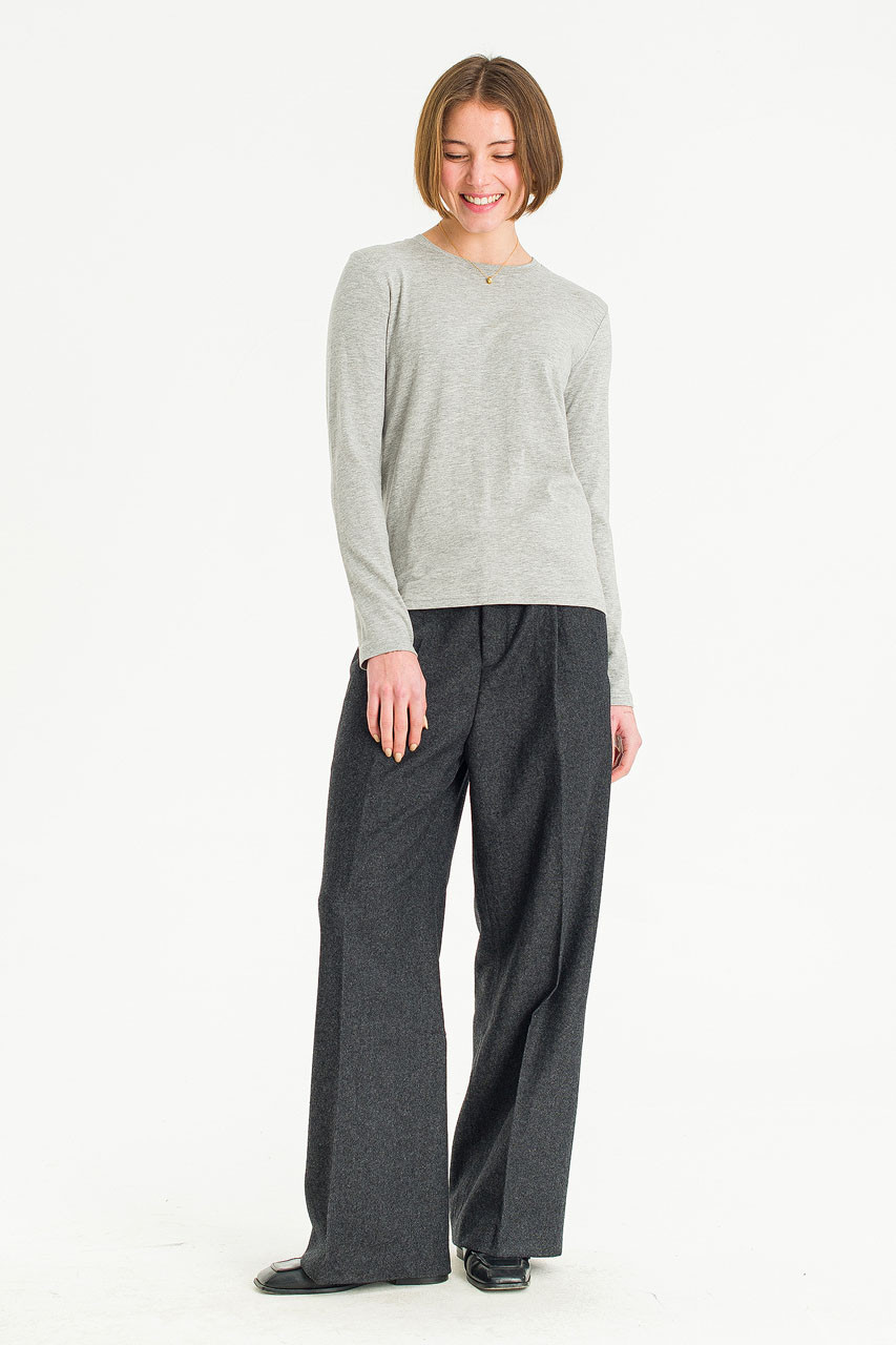 Asami Soft Slim Tee, Melange Grey