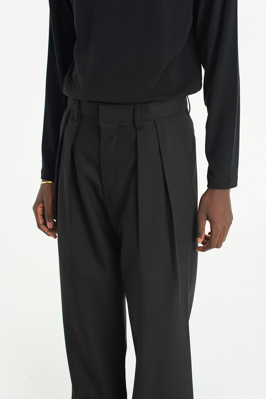 Menswear | Wool-Blend Trousers, Black