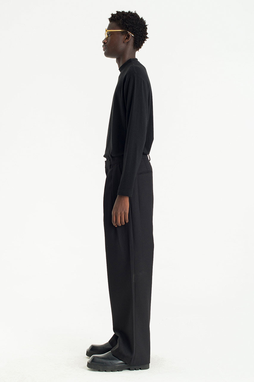Menswear | Wool-Blend Trousers, Black