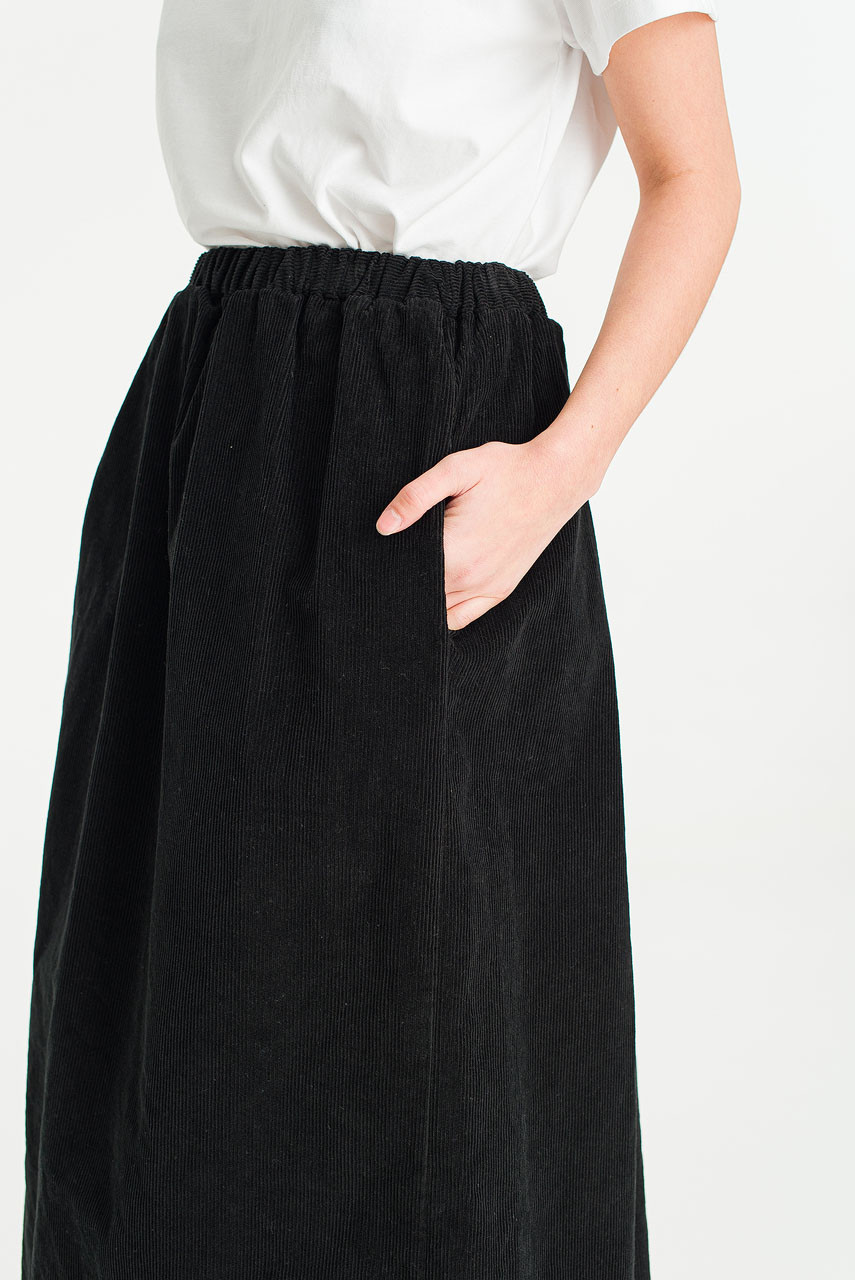 Roana Cord Skirt, Black