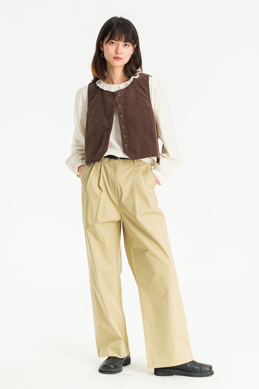 Minako Cotton Belted Pants, Wood