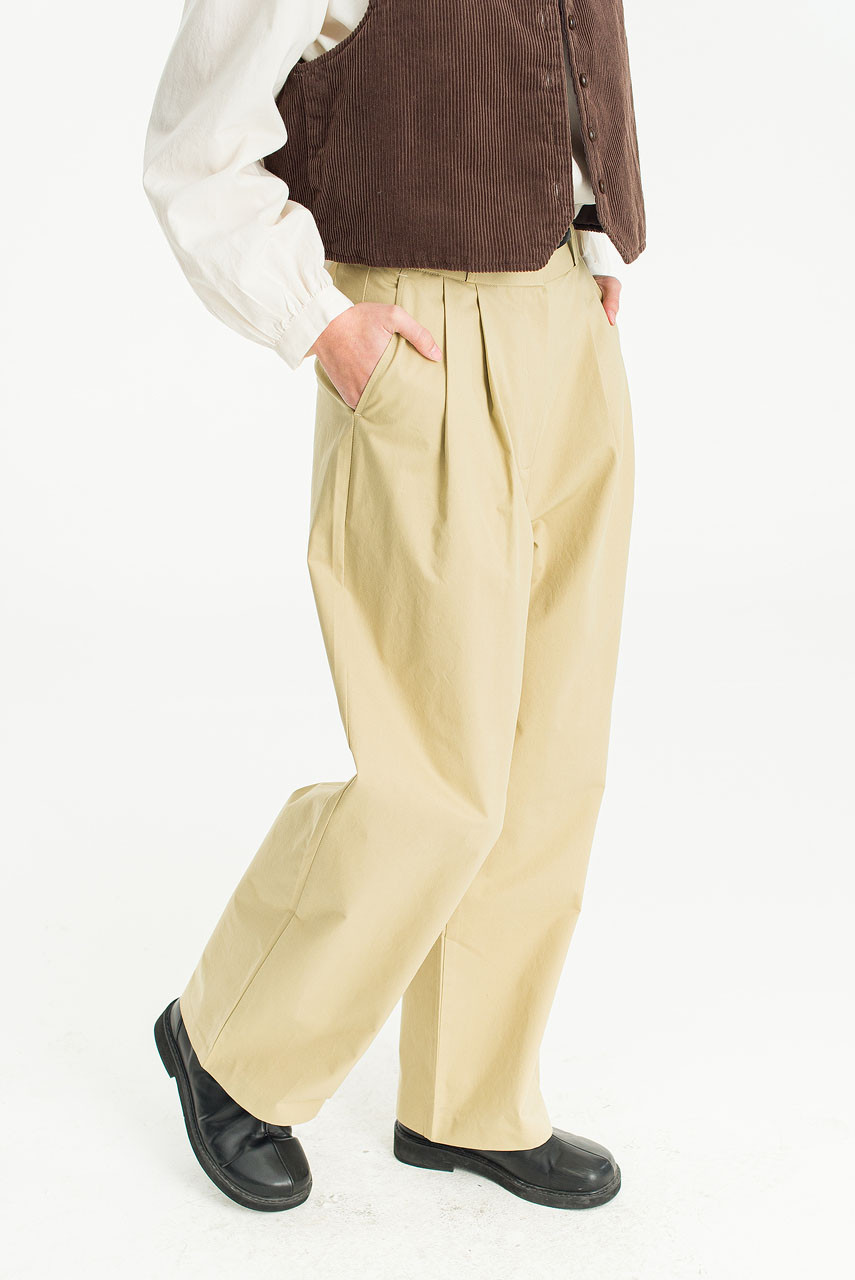 Minako Cotton Belted Pants, Wood