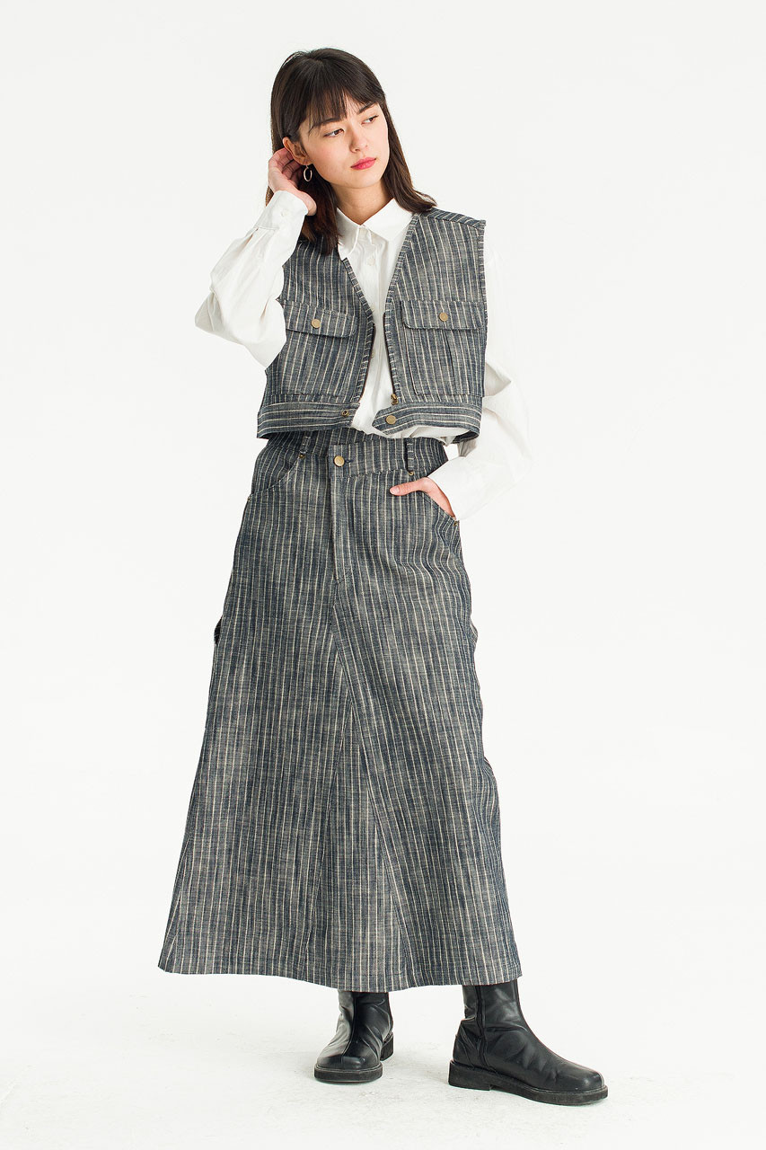 Herringbone Denim Vest, Denim