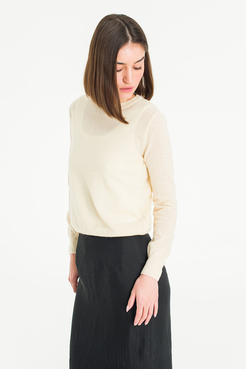 Elise Crew Neck Jumper, Cream