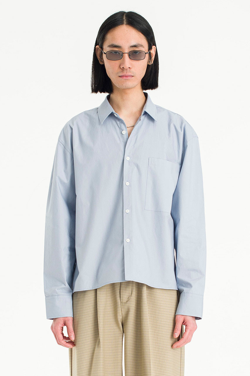 Menswear | Cropped Shirt, Sky Blue