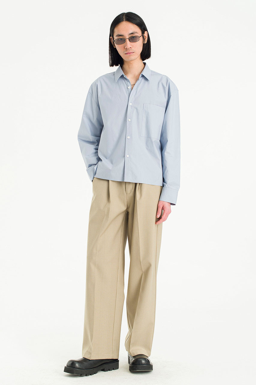 Menswear | Cropped Shirt, Sky Blue